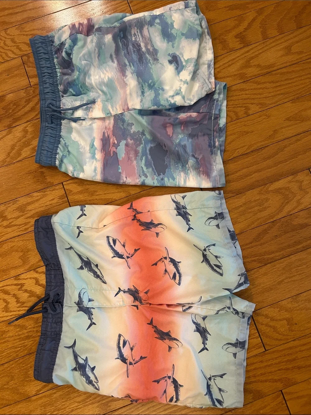 OshKosh B'gosh Boys' Ombre Shark Swim Shorts — Blue, Coral & Teal